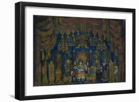 Jourdain's Room, Stage Design for the Theatre Play a Bourgeois as a Nobleman, 1911-Nikolai Nikolayevich Sapunov-Framed Giclee Print