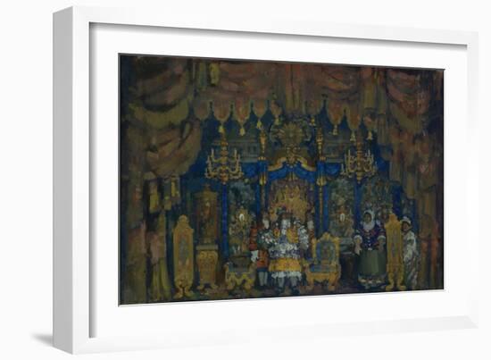 Jourdain's Room, Stage Design for the Theatre Play a Bourgeois as a Nobleman, 1911-Nikolai Nikolayevich Sapunov-Framed Giclee Print