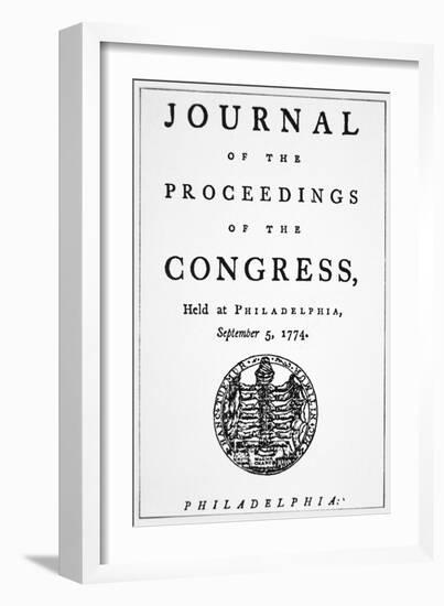 Journal of the First Meeting of the Continental Congress Held in Philadelphia on 5th September-null-Framed Giclee Print