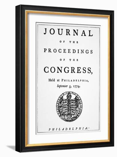 Journal of the First Meeting of the Continental Congress Held in Philadelphia on 5th September-null-Framed Giclee Print