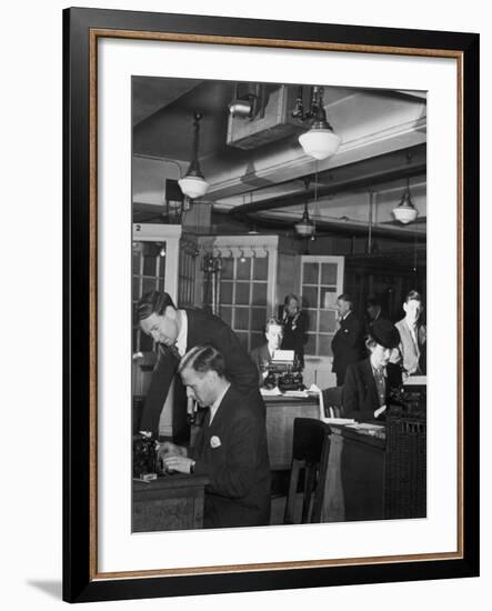 Journalists at the Daily Mail Type up Copy-null-Framed Photographic Print