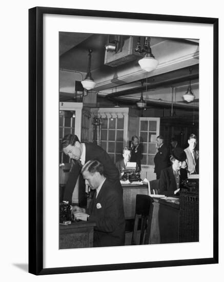 Journalists at the Daily Mail Type up Copy-null-Framed Photographic Print