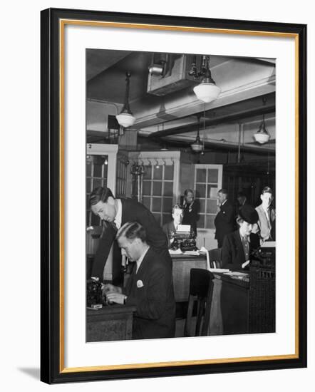 Journalists at the Daily Mail Type up Copy-null-Framed Photographic Print