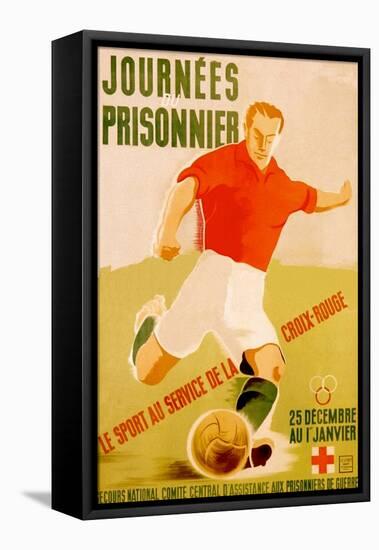 Journees Prisonnier - Red Cross Soccer-Pierre Fix-Masseau-Framed Stretched Canvas