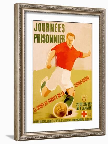 Journees Prisonnier - Red Cross Soccer-Pierre Fix-Masseau-Framed Art Print