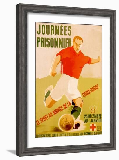 Journees Prisonnier - Red Cross Soccer-Pierre Fix-Masseau-Framed Art Print