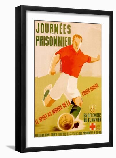 Journees Prisonnier - Red Cross Soccer-Pierre Fix-Masseau-Framed Art Print