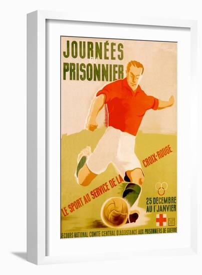Journees Prisonnier - Red Cross Soccer-Pierre Fix-Masseau-Framed Art Print
