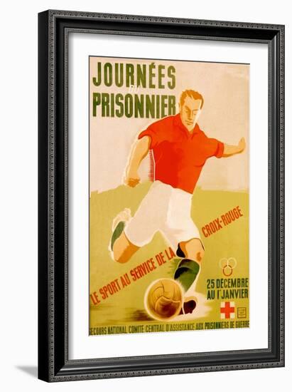 Journees Prisonnier - Red Cross Soccer-Pierre Fix-Masseau-Framed Art Print