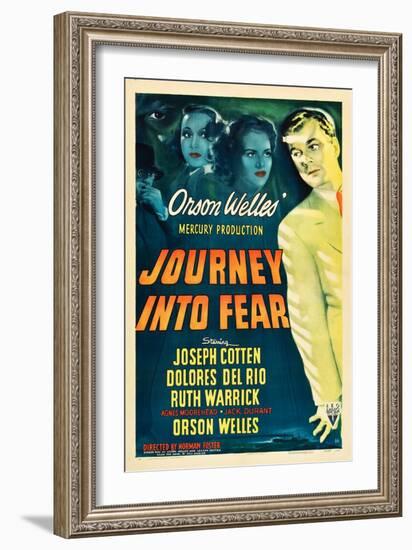 JOURNEY INTO FEAR, Joseph Cotten, Dolores del Rio, Ruth Warrick, Orson Welles, 1943-null-Framed Art Print