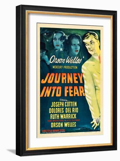 JOURNEY INTO FEAR, Joseph Cotten, Dolores del Rio, Ruth Warrick, Orson Welles, 1943-null-Framed Art Print