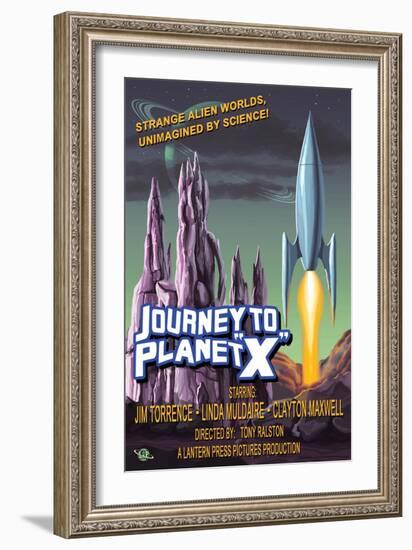 Journey to Planet X-Lantern Press-Framed Art Print