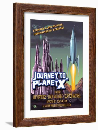 Journey to Planet X-Lantern Press-Framed Art Print