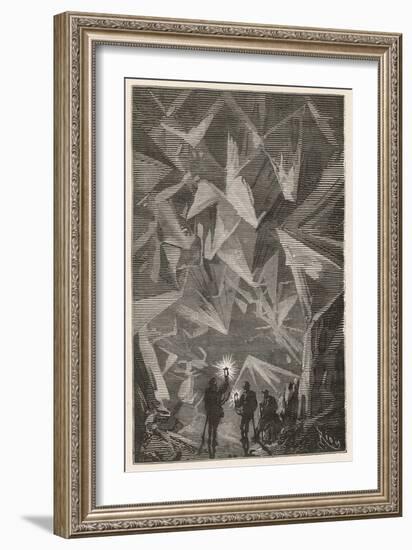 Journey to the Center of the Earth-?douard Riou-Framed Art Print