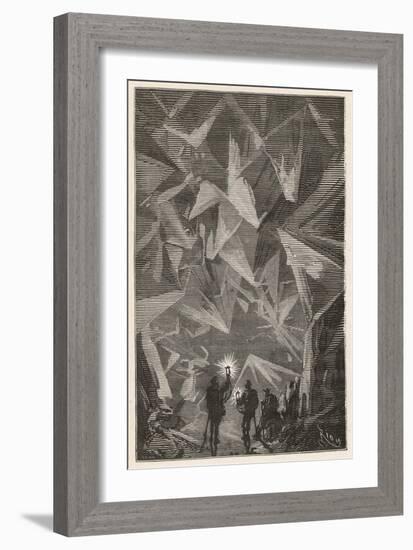 Journey to the Center of the Earth-?douard Riou-Framed Art Print