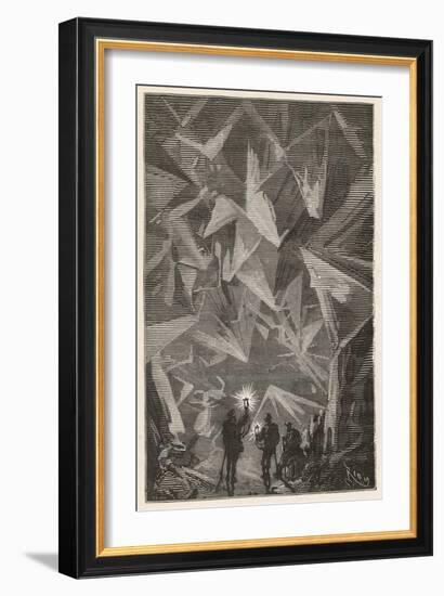 Journey to the Center of the Earth-?douard Riou-Framed Art Print