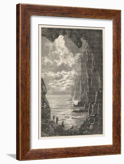 Journey to the Centre of the Earth-?douard Riou-Framed Art Print