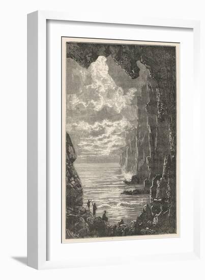 Journey to the Centre of the Earth-?douard Riou-Framed Art Print