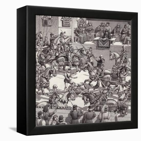 Jousting in Florence in the 15th Century-Pat Nicolle-Framed Premier Image Canvas