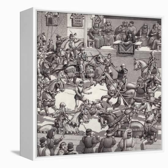 Jousting in Florence in the 15th Century-Pat Nicolle-Framed Premier Image Canvas