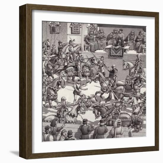 Jousting in Florence in the 15th Century-Pat Nicolle-Framed Giclee Print