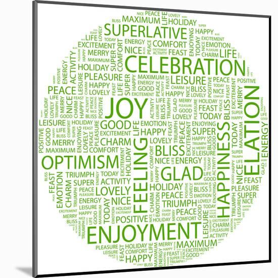 Joy. Word Collage On White Background. Illustration With Different Association Terms-Login-Mounted Art Print