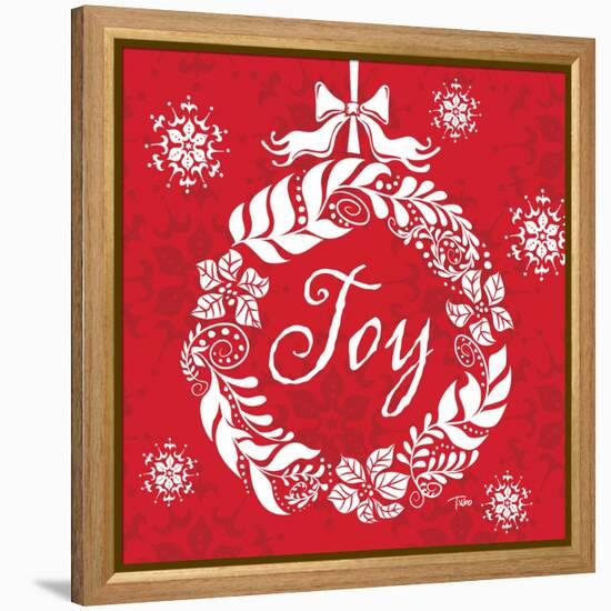 Joy Wreath-Teresa Woo-Framed Stretched Canvas