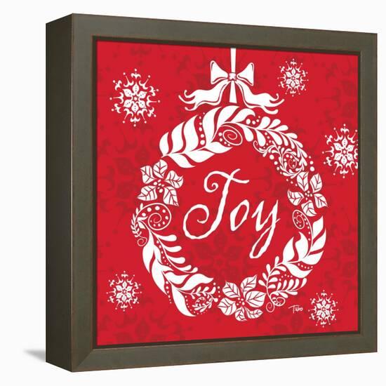 Joy Wreath-Teresa Woo-Framed Stretched Canvas