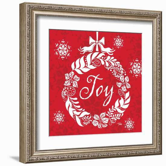 Joy Wreath-Teresa Woo-Framed Art Print