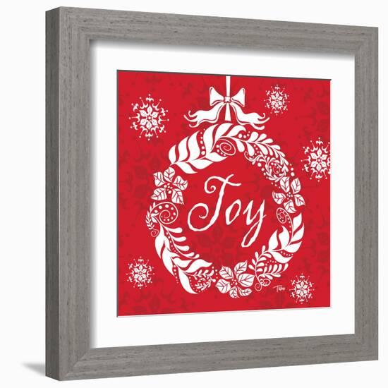 Joy Wreath-Teresa Woo-Framed Art Print