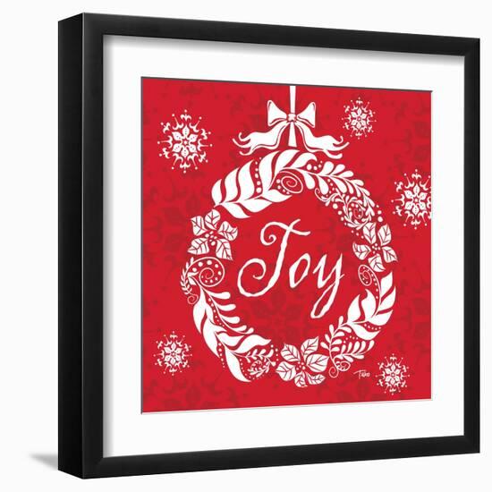 Joy Wreath-Teresa Woo-Framed Art Print