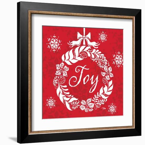 Joy Wreath-Teresa Woo-Framed Art Print