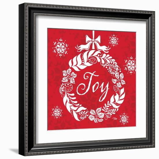 Joy Wreath-Teresa Woo-Framed Art Print