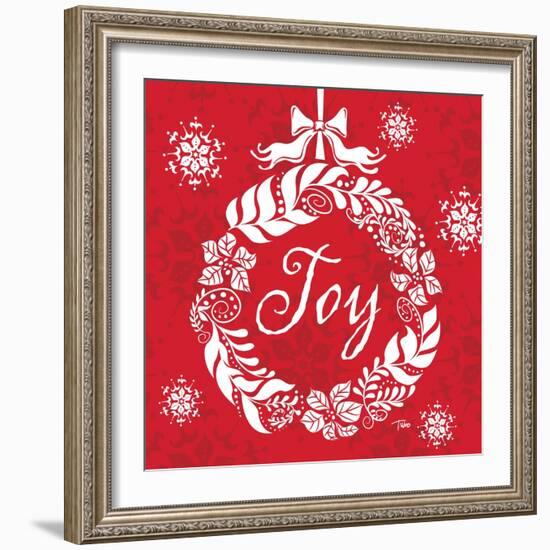 Joy Wreath-Teresa Woo-Framed Art Print