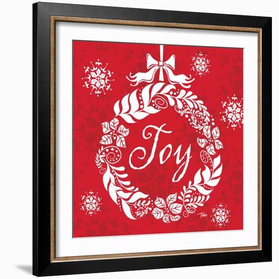 Joy Wreath-Teresa Woo-Framed Art Print