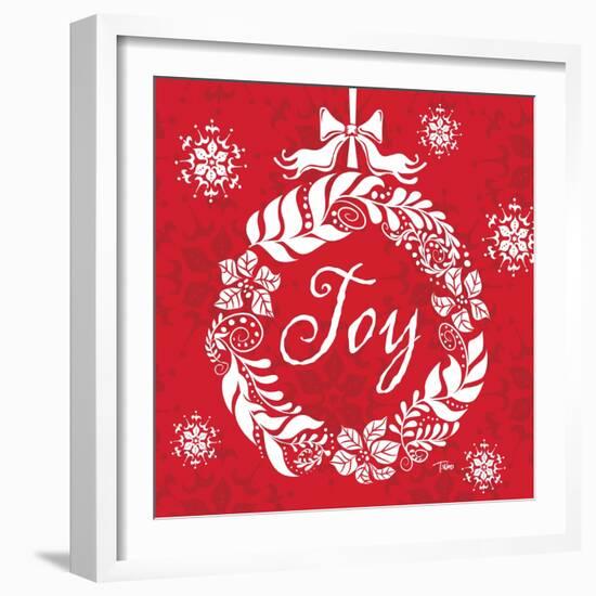 Joy Wreath-Teresa Woo-Framed Art Print