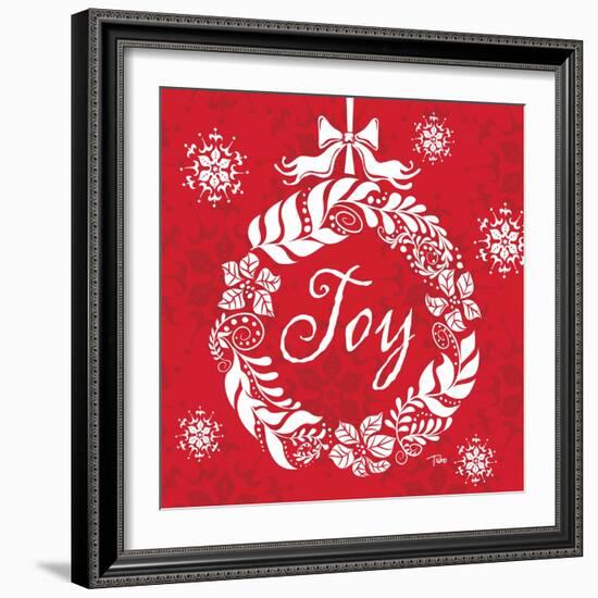 Joy Wreath-Teresa Woo-Framed Art Print