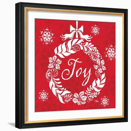 Joy Wreath-Teresa Woo-Framed Art Print