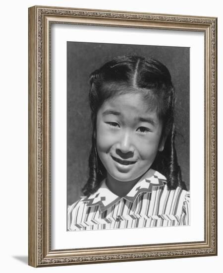 Joyce Yuki Nakamura at Manzanar, 1943-Ansel Adams-Framed Photographic Print