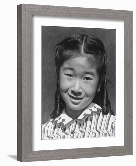 Joyce Yuki Nakamura at Manzanar, 1943-Ansel Adams-Framed Photographic Print