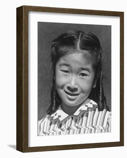 Joyce Yuki Nakamura at Manzanar, 1943-Ansel Adams-Framed Photographic Print
