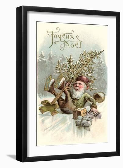 Joyeux Noel, Elf Falling on Ice-null-Framed Art Print