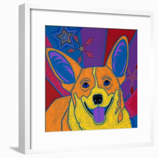 Joyful Corgi-Angela Bond-Framed Art Print