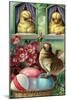 Joyful Easter, Chicks and Eggs-null-Mounted Art Print