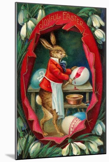 Joyful Easter, Rabbit inside Egg-null-Mounted Art Print