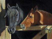 Two Horses At The Stall Gate-joylos-Premium Giclee Print