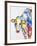 JP2489-Colorful Cow-Jean Plout-Framed Giclee Print