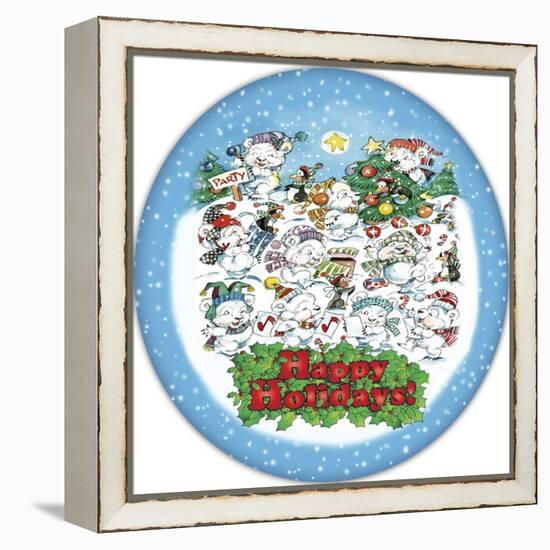 JP3644-Christmas Pary Bears-Jean Plout-Framed Premier Image Canvas