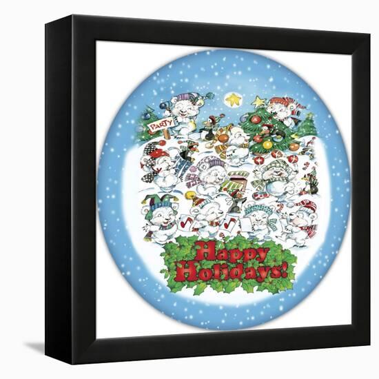 JP3644-Christmas Pary Bears-Jean Plout-Framed Premier Image Canvas
