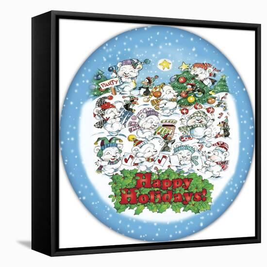 JP3644-Christmas Pary Bears-Jean Plout-Framed Premier Image Canvas